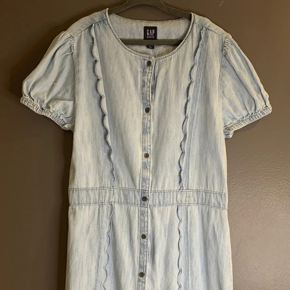 GAP Sky Blue Button-Down Dress size M